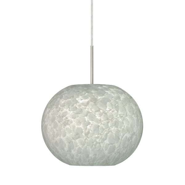 Besa Lighting Luna Cord Pendant, Carrera, Satin Nickel Finish, 1x9W LED 1JT-477619-LED-SN - main